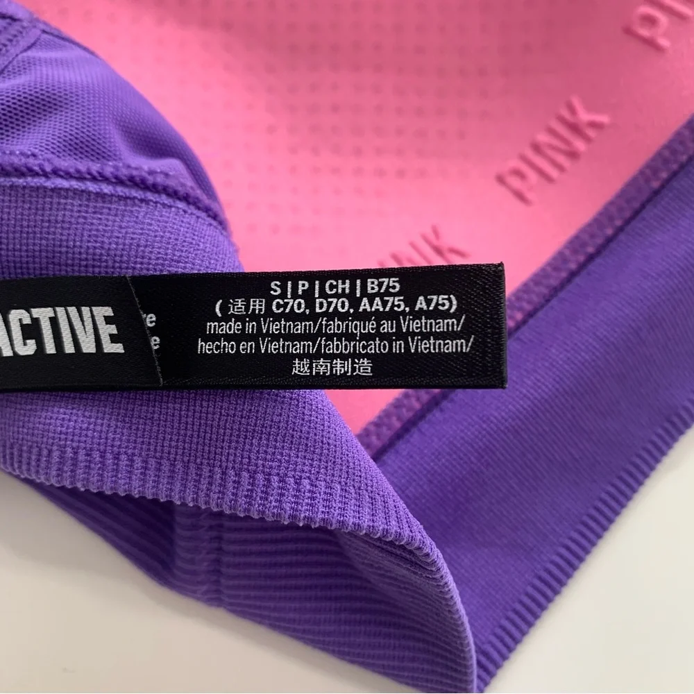 Victoria Secret PINK Seamless Impact Sports Bra Size Small Purple NWOT